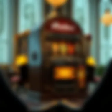 Elegant vintage slot machine showcased in a luxurious setting