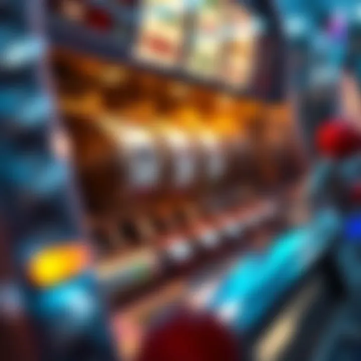 Detail of mechanisms inside a classic slot machine