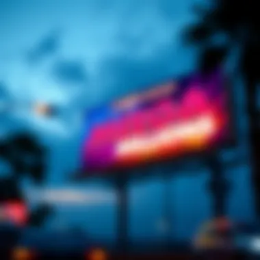 California Lottery Billboard Highlighting Mega Millions Vibrant California lottery billboard showcasing Mega Millions