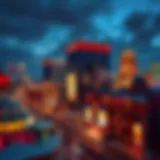 A panoramic view of Detroit's vibrant casino district showcasing architectural diversity.