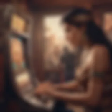 Engagement with Aztec-themed Slot Game Player engaging with an Aztec-themed digital slot game