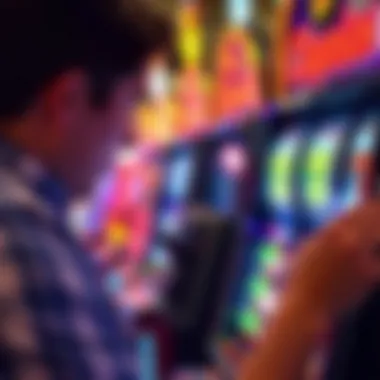 Close-up of a player engaging with a free slot machine
