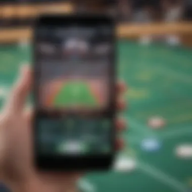 Mobile device displaying sports betting app