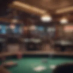 Interior view of a local poker venue showcasing diverse table setups