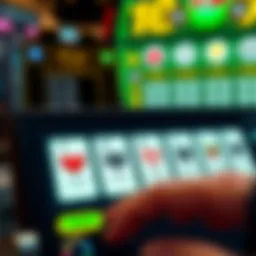 A vibrant online bingo game interface showing various cards and chat options