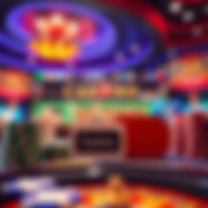 A digital representation of online casino gaming interface