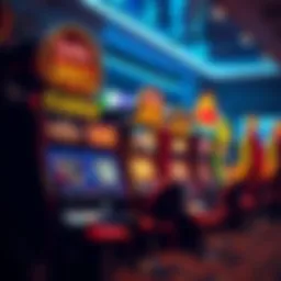 A vibrant display of various slot game themes