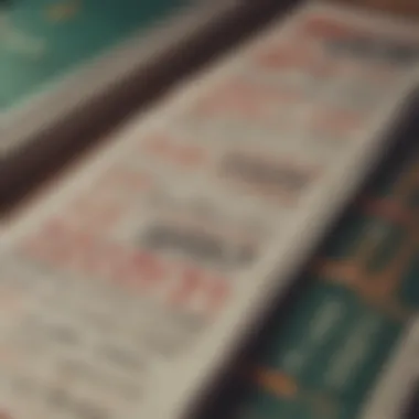 Close-up of a sports betting slip highlighting various betting options