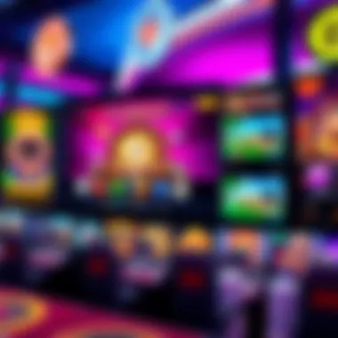 A vibrant online casino interface showcasing various games