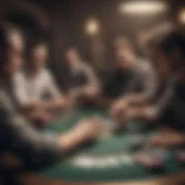 A high-stakes poker table with focused players