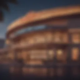 A panoramic view of the Native Star Casino exterior showcasing its unique architectural design.