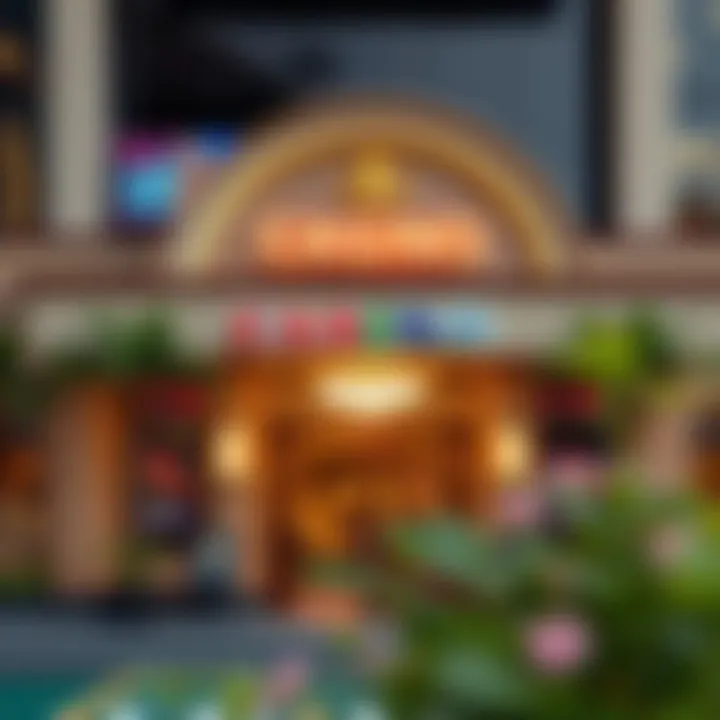 An inviting casino entrance, adorned with modern design elements that attract tourists and locals alike