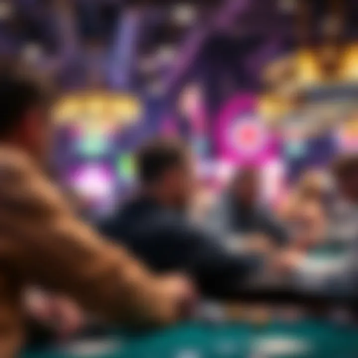High-Stakes Action at the WSOP Players engaging in a high-stakes poker game at WSOP