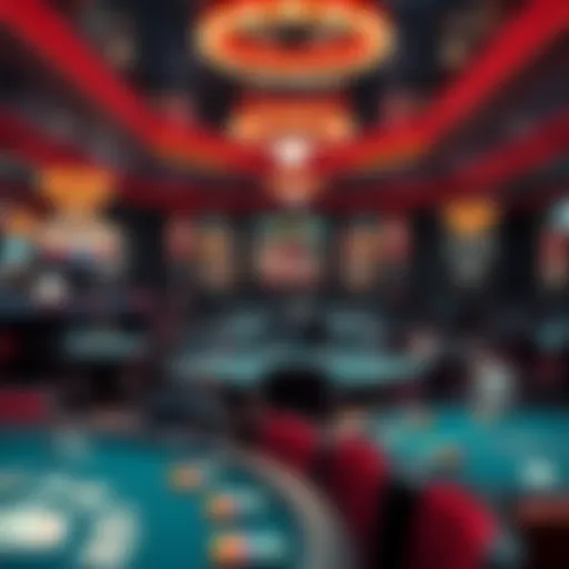 Interior view of the WSOP poker room showcasing vibrant atmosphere