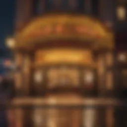 Golden Nugget facade illuminated at night