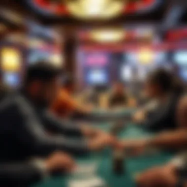 Strategic Player Engagement in Action Engaged players strategizing in the poker room