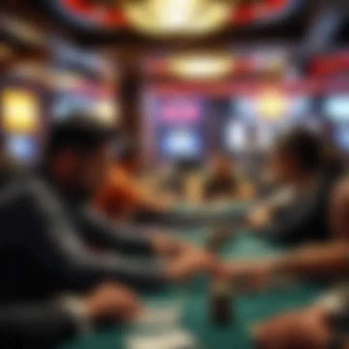 Strategic Player Engagement in Action Engaged players strategizing in the poker room