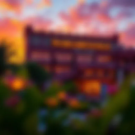 Breathtaking Sunset at Margaritaville Hotel and Casino Stunning exterior view of Margaritaville Hotel and Casino at sunset