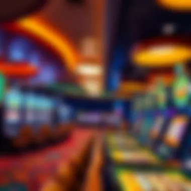 Vibrant gaming floor showcasing slot machines and table games