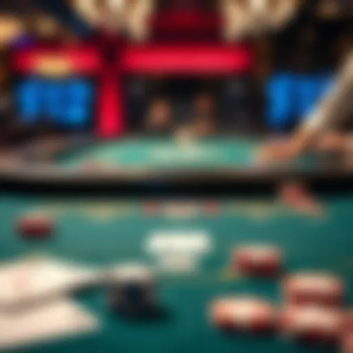 Strategic layout of blackjack table showing optimal moves