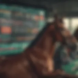 A digital interface showcasing horse racing betting options