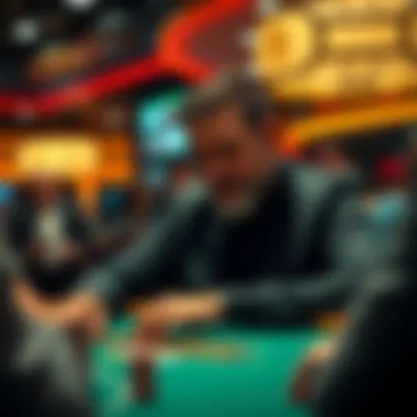 Strategizing at the Blackjack Table A focused player strategizing their next move while seated at a blackjack table