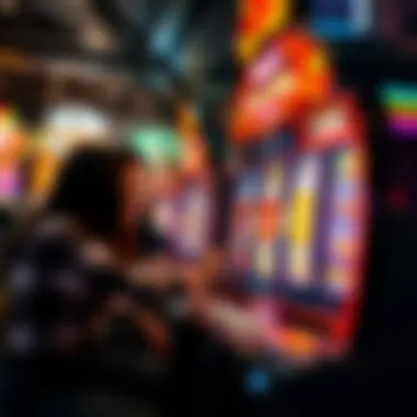 Immersive Gaming: Player Interactions with Enchanted Slots An engaging player interaction with an enchanted slot machine, highlighting the excitement of gaming