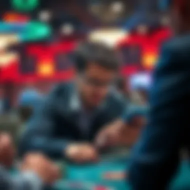 Strategizing in WSOP Mobile Poker Player strategizing during a game on the WSOP app