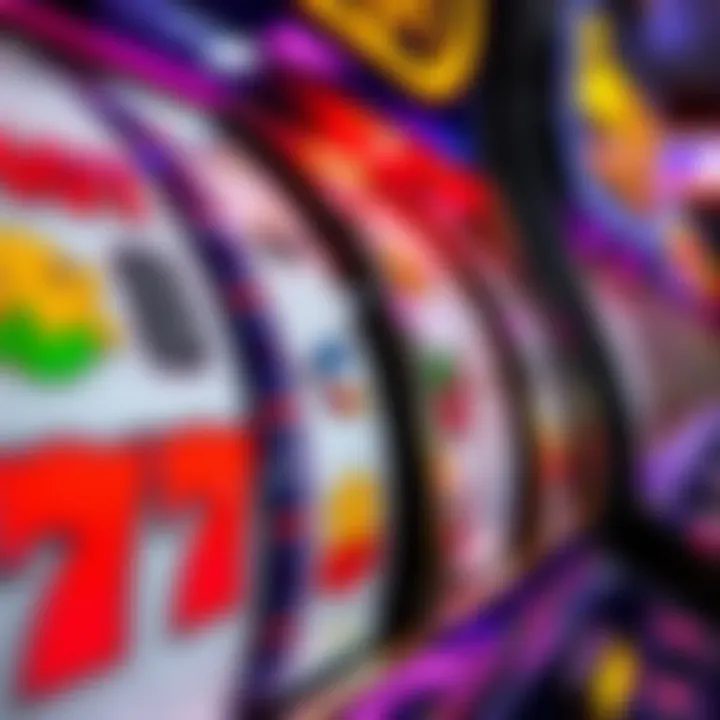 Close-up of spinning reels on a slot machine