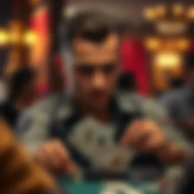 Player in Deep Thought A focused player analyzing their cards and potential moves