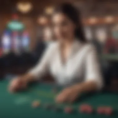 Mastering Strategies in Online Blackjack A player strategizing in front of a digital blackjack table