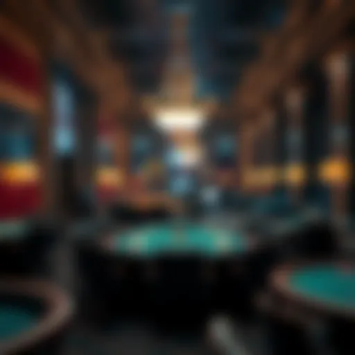 Luxurious poker room atmosphere with elegant decor