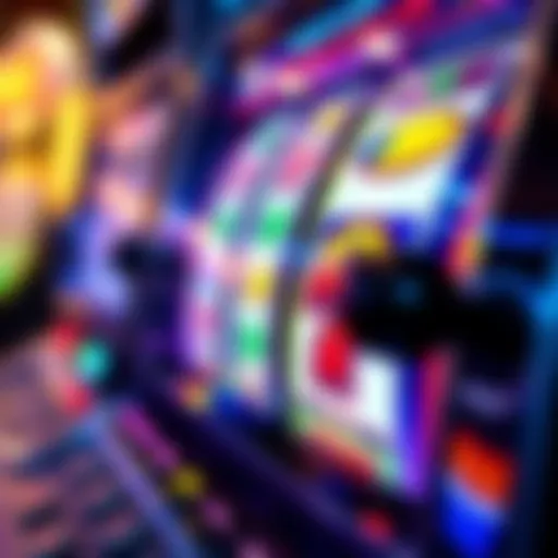 Slot Machine Interface A close-up view of a slot machine interface showcasing vibrant reels.